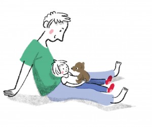 Illustration Vater mit Kind